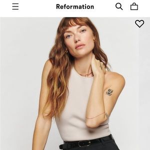 Reformation Hudson Ribbed Sweater Tank